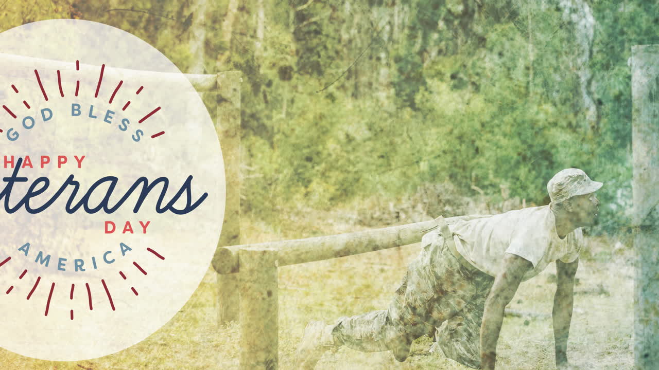 미국 군인에 대한 참전용사 날 텍스트 애니메이션