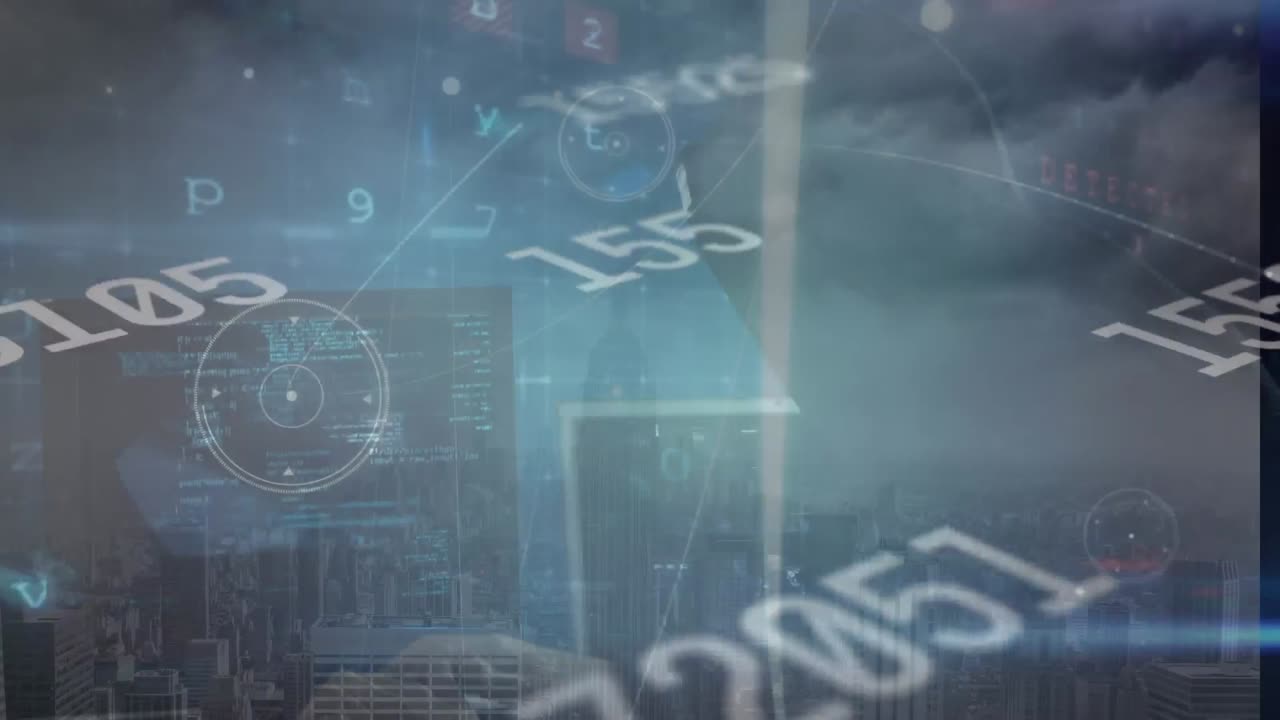 Animation of cyber attack warning over scientists using computer