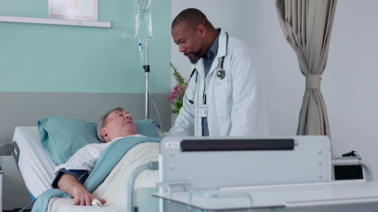 Hospital checkup, sick and a black man