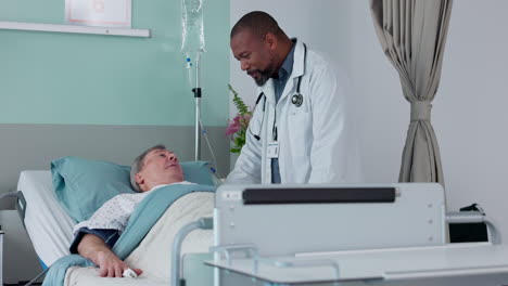 hospital checkup, sick and a black man