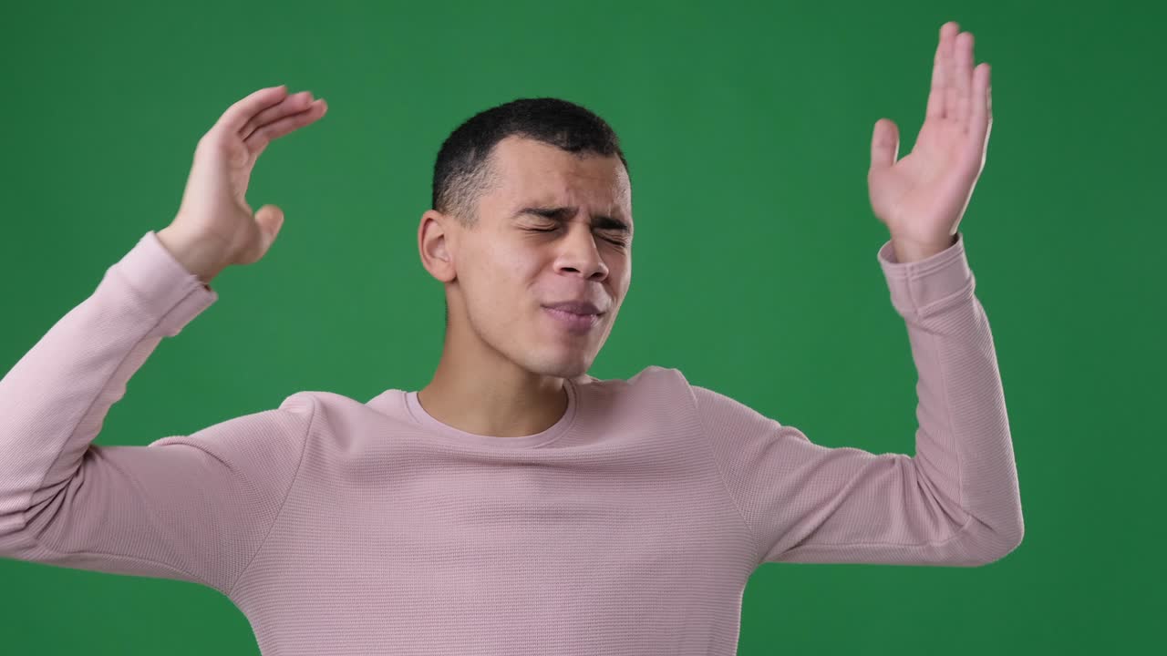 녹색 배경 위에서 vlogging