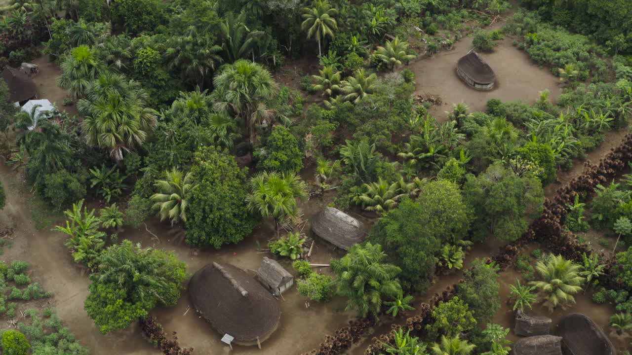 Aerial shot, Amazon community, Ecuador