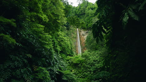 catarata natural de ribeira quente en sao miguel en las azores - portugal