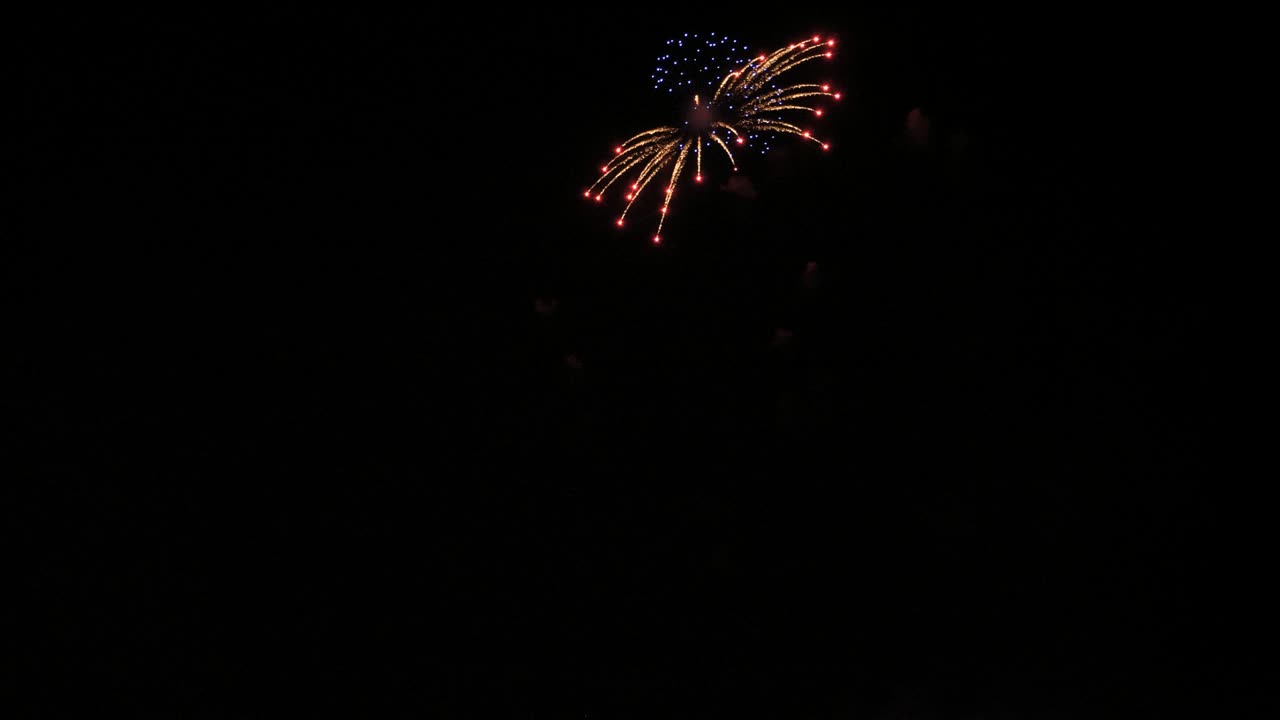 Slow motion firework rings show