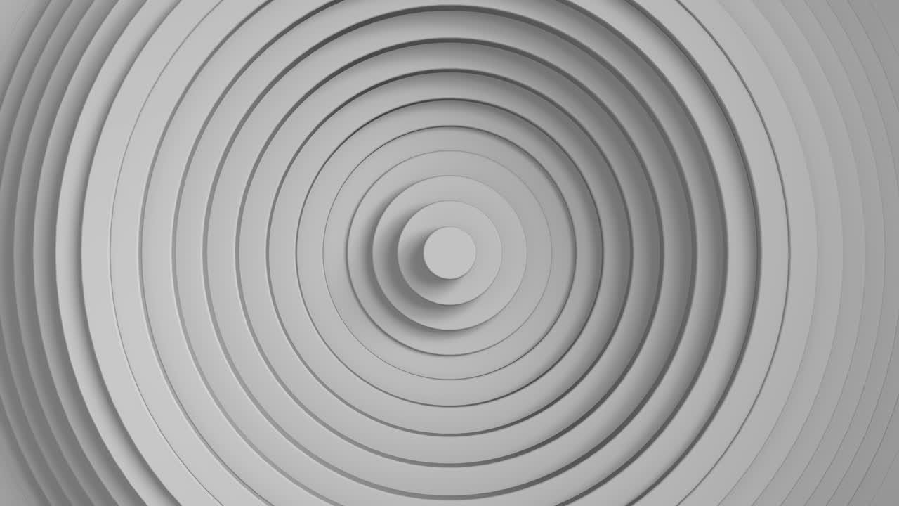 patrón abstracto de círculos con el efecto de desplazamiento. animación de anillos blancos limpios. fondo abstracto para la presentación de negocios. loop sin costuras 4k 3d render.