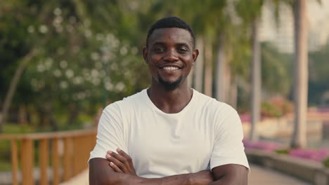 happy man in a park
