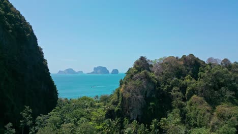 Tropical-Beach-Of-Railay-In-Krabi,-Thailand---Aerial-Drone-Shot