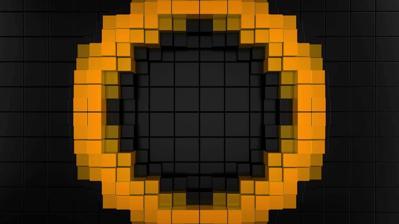 Orange Glowing Minimal Ring Seamless Abstract 3D Loop. 3D rendering