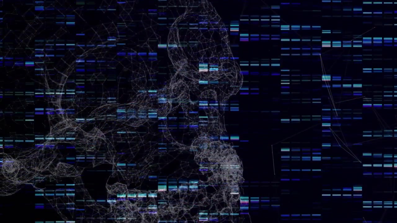 Data bars flickering on field sparking strands forming network outline visualizing connectivity