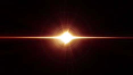 4k abstract center flickering flare light background with sparking beam light effect seamless loop. animation of beautiful loop of light golden lens flare. creative optical flare element effect.