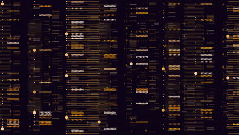 digital binary code with random neon led numbers on computer screen