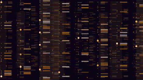 digital binary code with random neon led numbers on computer screen