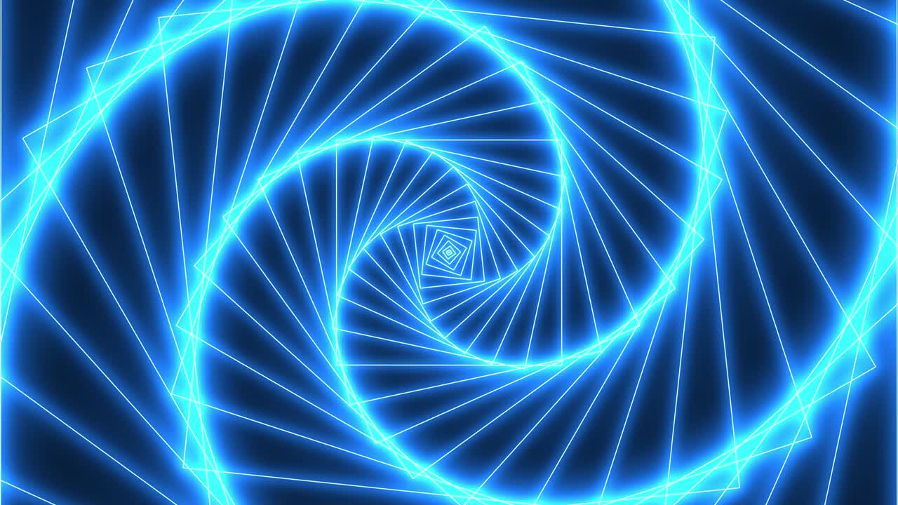 An endless rotating blue tunnel. Seamless video for audiovisual performances, light shows, nightclubs.