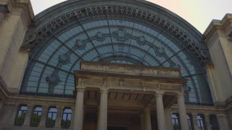 Royal Museum of the Armed Forces and Military History In The Historic &amp;quot;Parc du Cinquantenaire&amp;quot; In Brussels, Belgium - tilt down