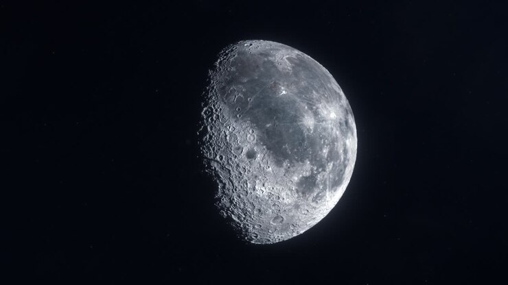Loop contínuo de rotação completa da Lua
