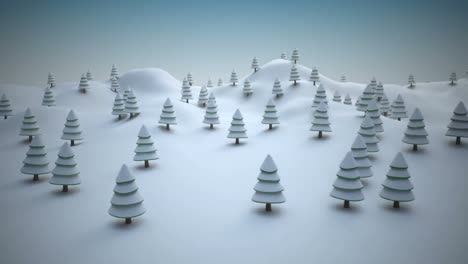 snow covered christmas trees on a snowy landscape