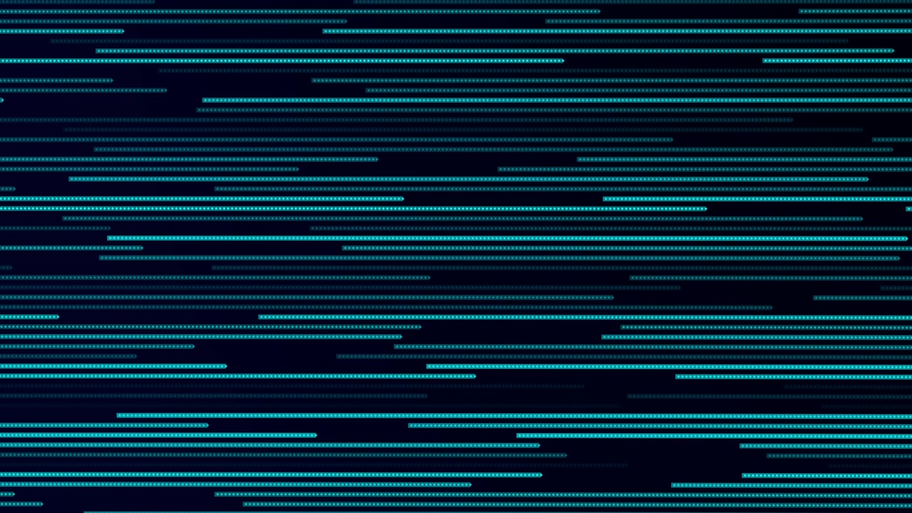 Sfondo animato astratto con linee punteggiate ciano luminose