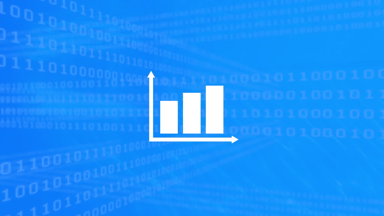 Animation of diagram over binary coding on blue background