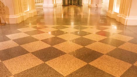 ornate architecture and polished floors in subway station