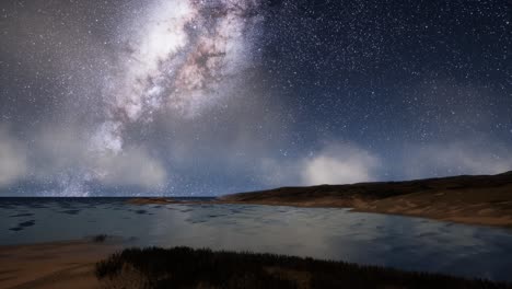 milky way galaxy over tropical island