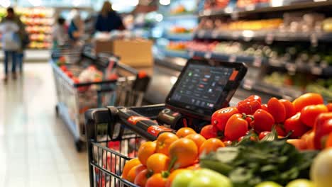 shopping for fresh produce at the supermarket