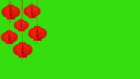 red paper lanterns. looping animation with alpha channel