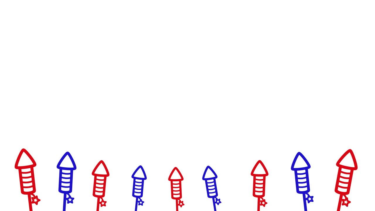 Red, White, And Blue Rocket Pop On Screen And Subtly Animate Over A ...