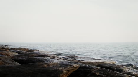 rocky coastline on a cloudy day