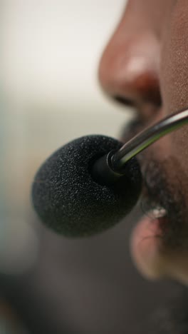 vertical video male call center clerk assisting a person with order mix up problems