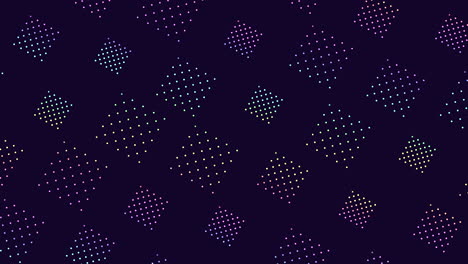 cuadrícula geométrica colorida en fondo oscuro