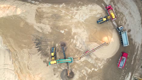 Aerial-view-of-sand-quarry,-industrial-extraction-of-sand-for-construction-industry