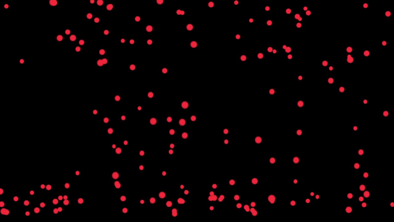 Red ball glowing  bounce on ground animation motion on black background