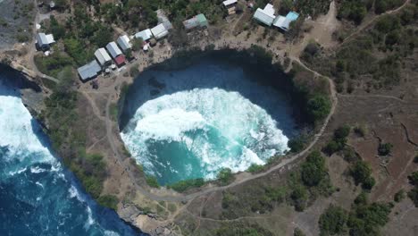 bali's natural wonder: aerial 4k drone footage captures the breathtaking beauty of iconic broken beach in nusa penida