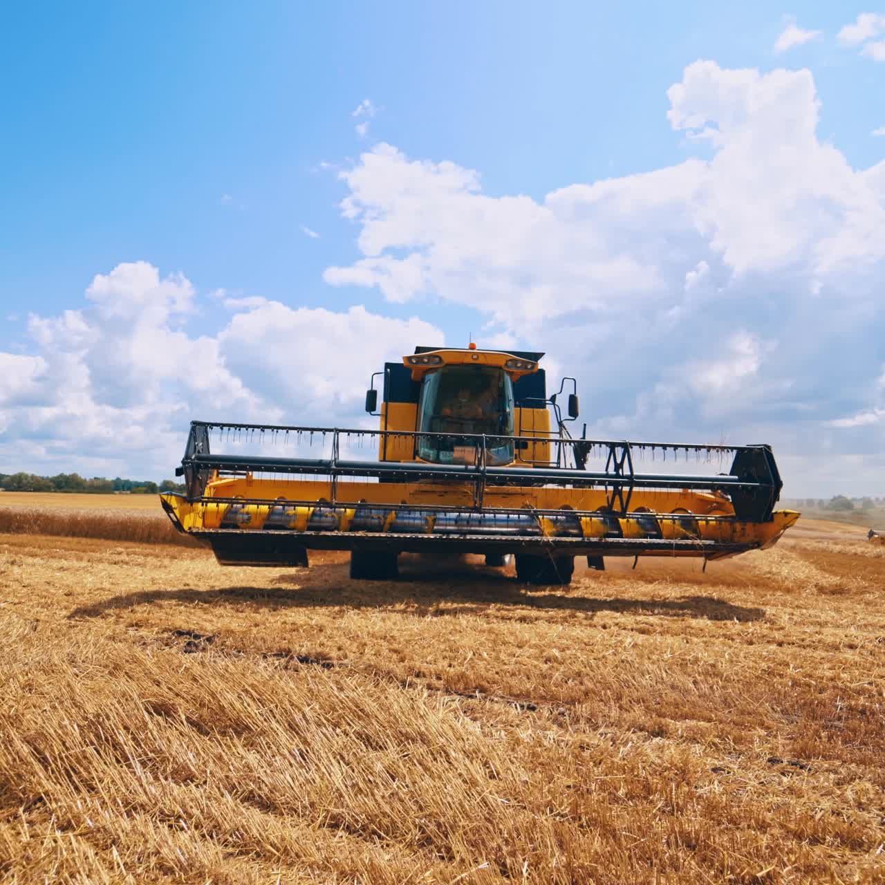 Harvest combine on field