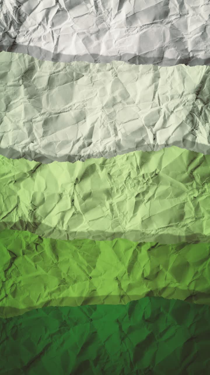 Vertical organic 3D paper cut animation for TikTok and social media. Professional green nature background with seamless fluid motion