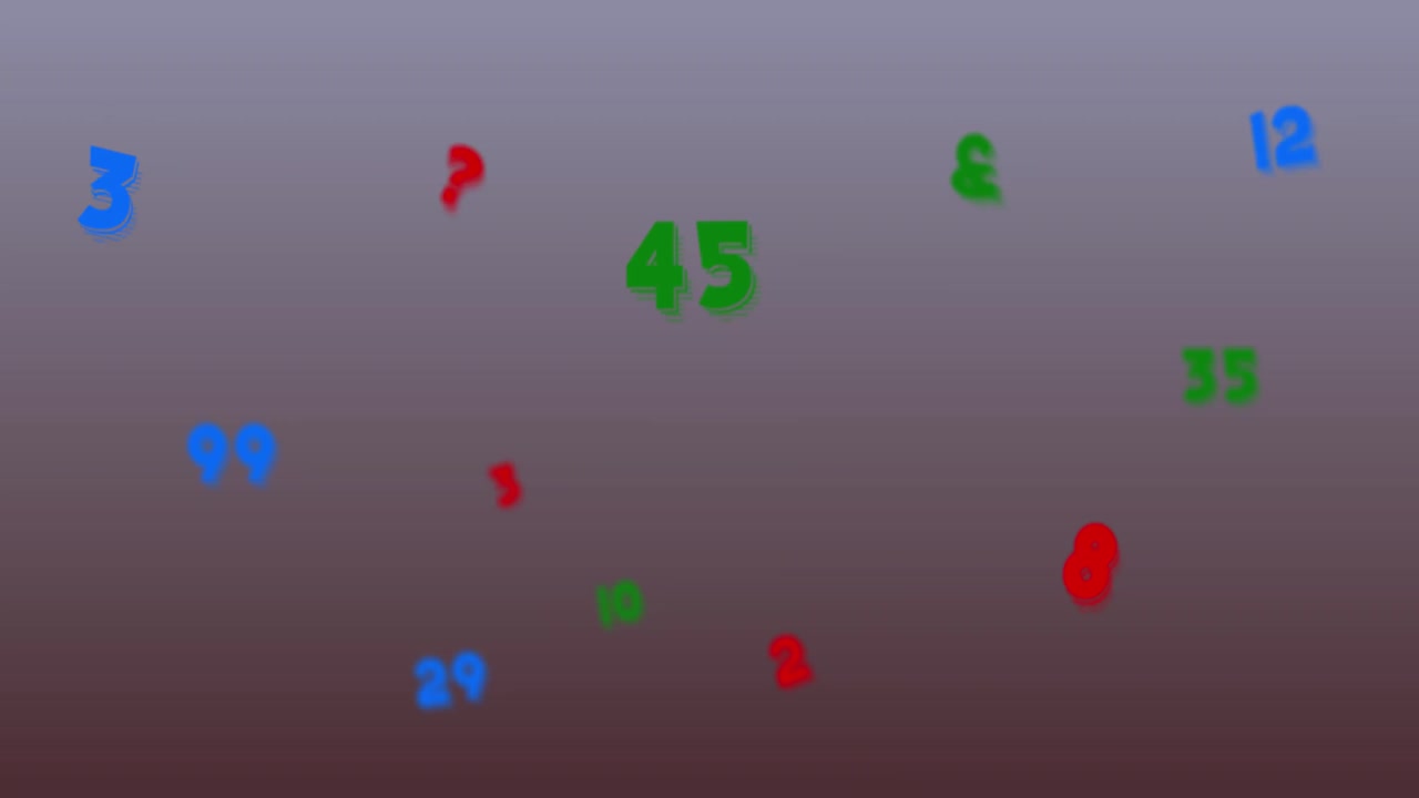 보라색 배경에 여러 개의 숫자와 알파 ⁇ 에 대한 학교 가방 아이콘의 디지털 애니메이션