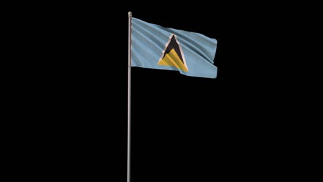 Saint Lucia flag with Alpha Channel, 4k video is transparent