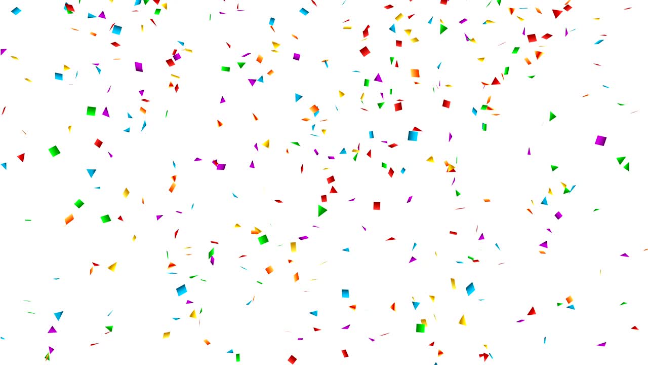 los confeti multicolores están cayendo.
