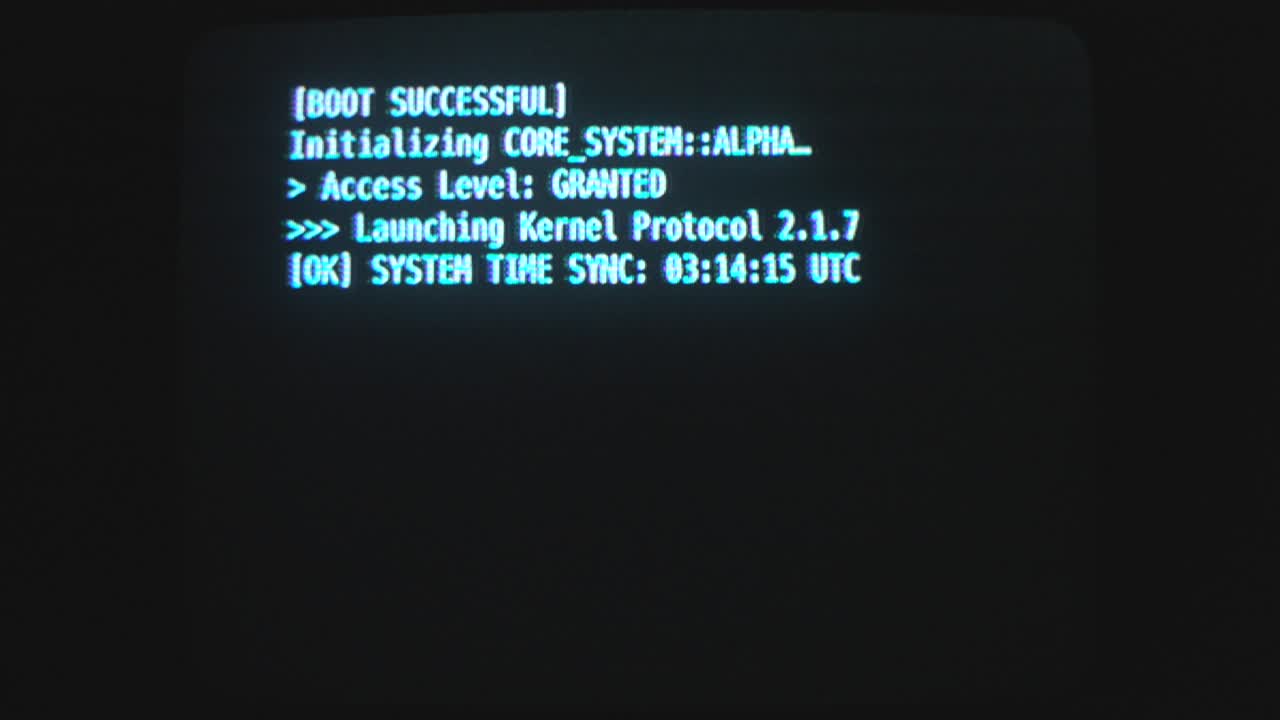 Shot of flickering of system texts or information due to some error in computer screen.