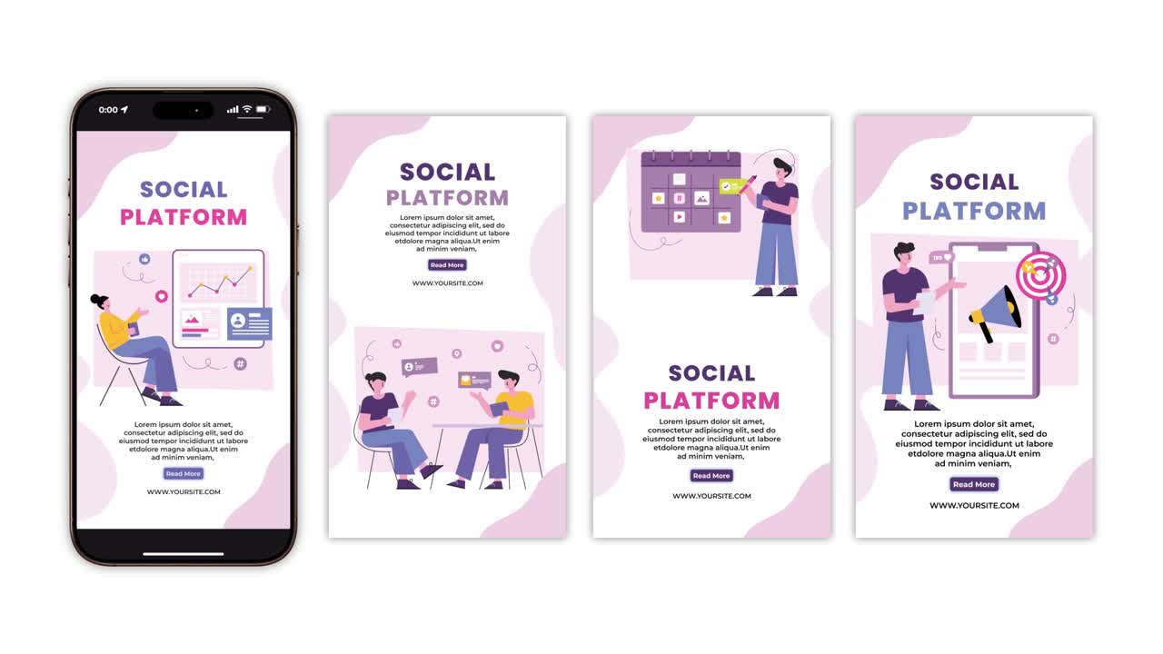 Social Media Platform Mobile App Stories