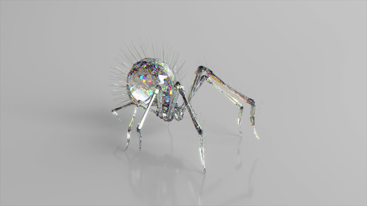 이리데센트 크리스탈 스파이더 3d 모델