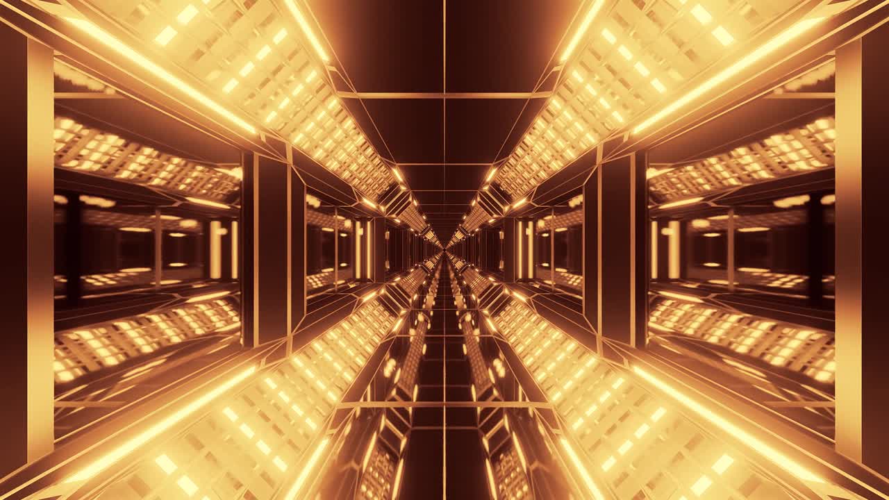 끝없는 미래의 공상 과학 터널