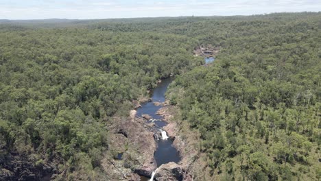 wallaman falls, stony creek and lush forest at girringun national park - north queensland, australia