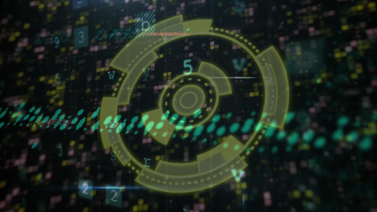 Animation of scope scanning and data processing over moving columns