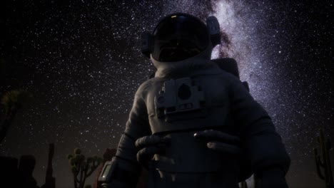 la formación de astronautas y estrellas de la vía láctea en el valle de la muerte