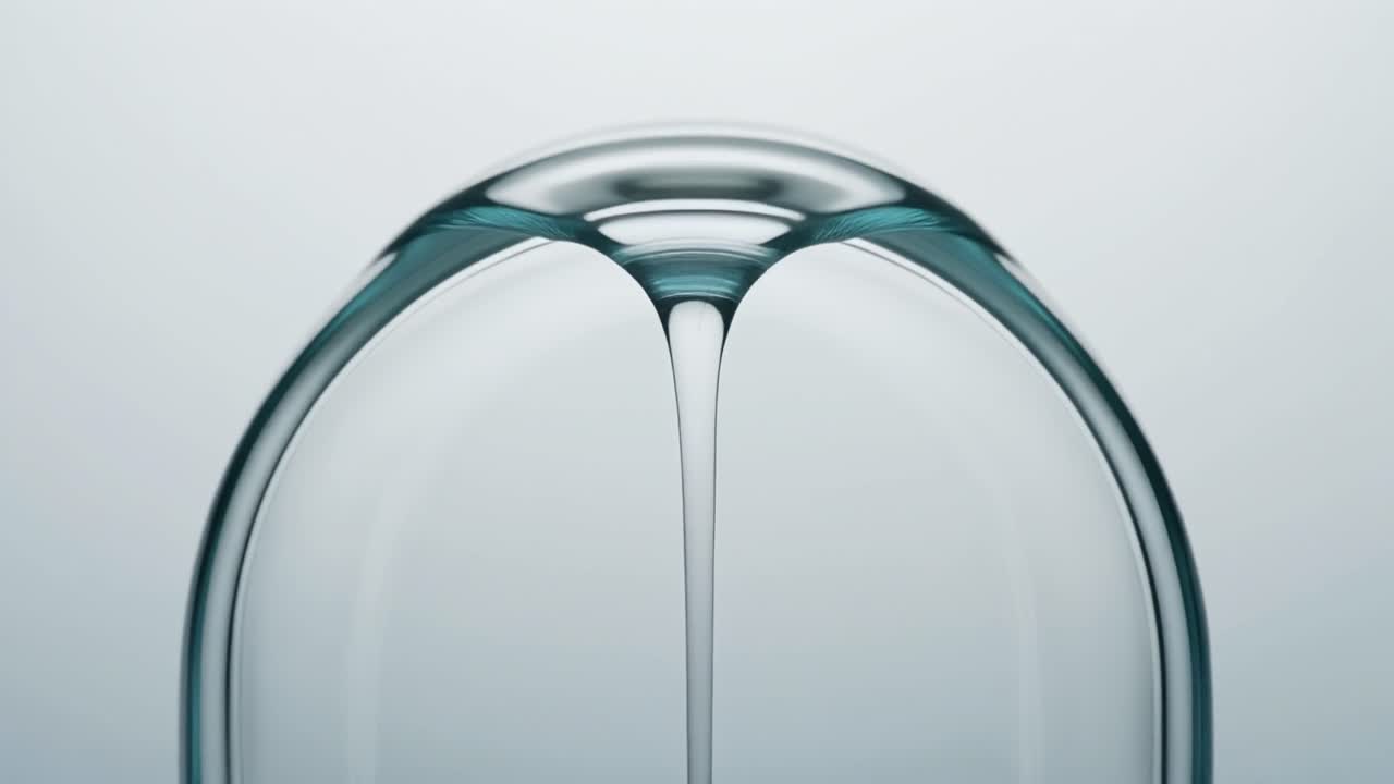 Water Dripping from an Inverted Glass in Slow Motion