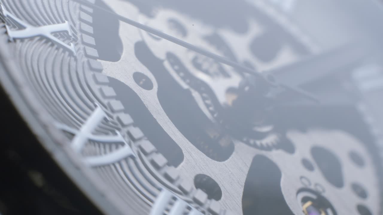Watch tourbillon rotating macro slowmotion