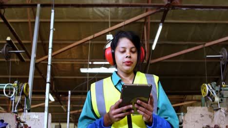 female worker using digital tablet 4k