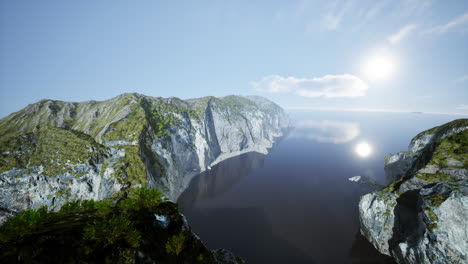 aerial view on white stones on ocean bottom and chalk cliffs