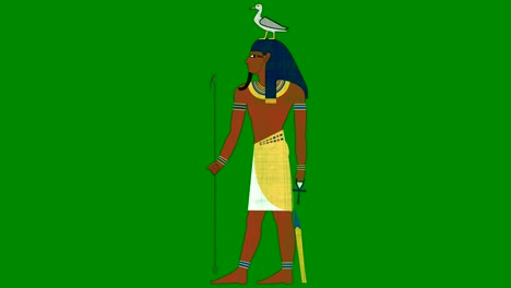 geb dios egipcio de la tierra en un fondo de pantalla verde